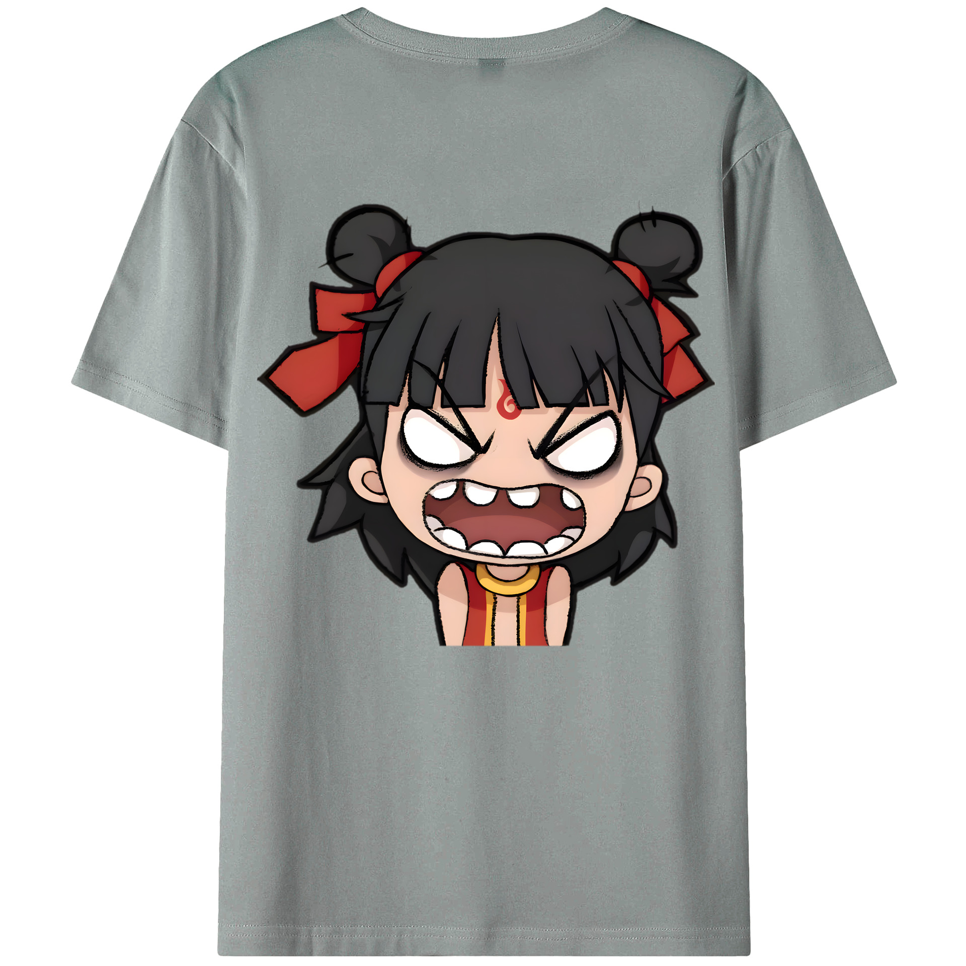 （画像用） Ne Zha 2 ナタ 魔童の大暴れ 綿100％ メンズ半袖Tシャツ（バックプリント） 通気性